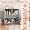 GustoWave Kids Bookshelf and Toy Storage,4-Cubby Book Shelf for Kids Rooms Decor,3-Tier Woodn Toy Organizer with Bookcase,White - 3 of 4