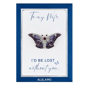 Anna-Kaci Empress Monarch Butterfly Purple Crystal Rhinestone Brooch Pin - 1 of 4