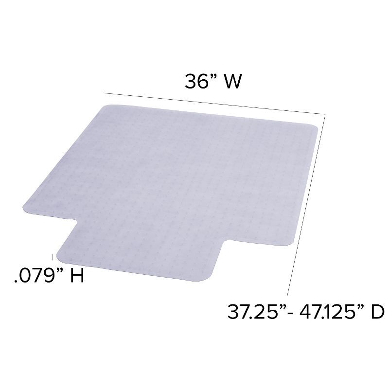 3'x4' Rectangle With Lip Solid Office Chair Mat Clear - Emma and Oliver, 4 of 8