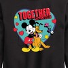 Boys' - Disney - Together Fur Ever Mickey Pluto Graphic Long Sleeve Fleece Sweatshirt - 2 of 4