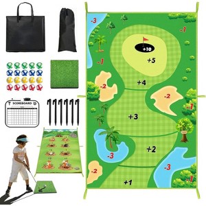 TITQWOP Golf Chipping Game Set with Club&20 Balls – Double-Sided Practice Mat for Indoor/Outdoor Training,Portable Short Game Aid for Backyard,Parties - 1 of 4