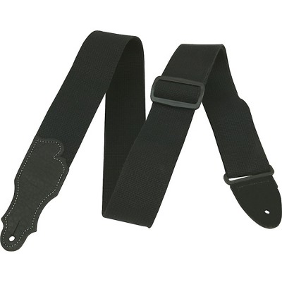 Franklin Strap 2" Black Cotton Guitar Strap with Leather Ends