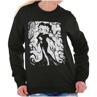 Halloween Betty Boop Enchantress Women Crewneck Sweatshirt Brisco Brands