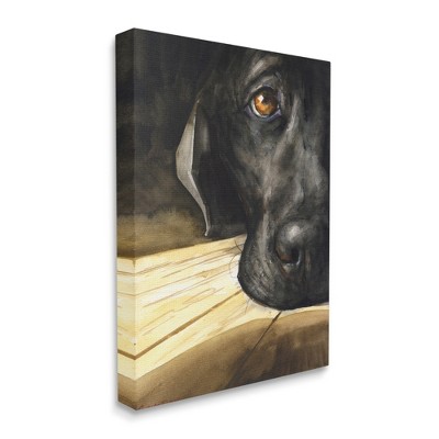 Stupell Industries Labrador Resting Pet Dog Portrait Brown Black