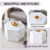 Syemin End Table, Hexagonal Accent Table, Marble Effect, Suitable for Living Room, Lounge, White, 23.6"*27"*16.5" - 4 of 4