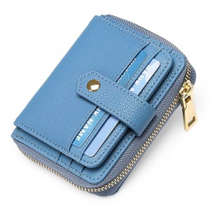 FATMOON Women's PU Slim Wallet - 6 Card Slots, ID Window & Zippered Coin Pocket - Compact Organizer for Everyday Use,Travel - 1 of 4