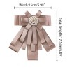 Allegra K Women's Pre-tied Pin Brooch Ribbon Beads Party Bowknot Bow Tie - 3 of 4