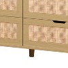 Resenkos Modern 6 Wide Drawer Long Dresser Chest of Drawers Wooden Dresser for Bedroom Brown - 4 of 4