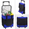 Picnic at Ascot 32 Can Collapsible Rolling Insulated Cooler - Royal Blue