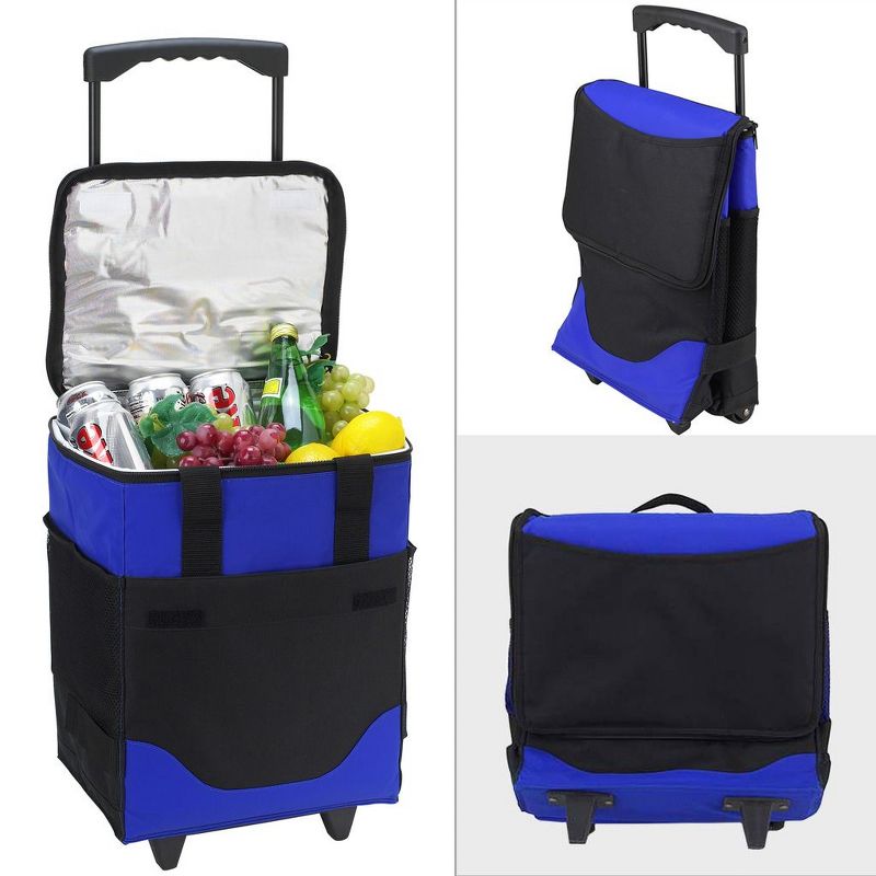 Picnic at Ascot 32 Can Collapsible Rolling Insulated Cooler - Royal Blue, 4 of 6