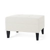 Airsurfer Medium Ivory White Ottoman Contemporary Upholstered Ottoman Versatile Furniture for Cozy Living Spaces - 3 of 4