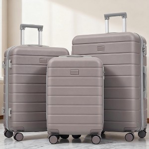 KWPZQEB 3 Piece Luggage Set Carry on Suitcase with ABS+PC Hardshell, Spinner, Lightweight TSA Lock (20", 24", 28") - 1 of 4