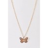 Slickblue Gold Twisted Chain Necklace, 3D Butterfly Pendant with Faux Simulated Crystal, 18 Inch - 3 of 3