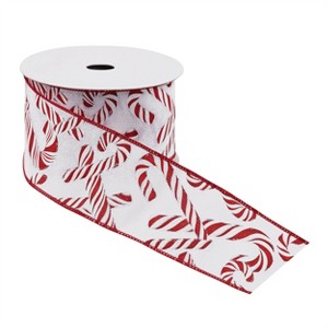 Candy Cane Print Wired Ribbon (Set of 2) - 1 of 3