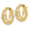 Black Bow Jewelry Ornate Tapered Round Hoop Earrings in 14k Yellow Gold, 16mm (5/8 Inch) - 2 of 4