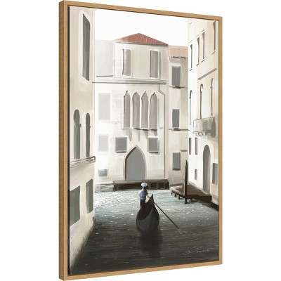 Venice Moment Canvas Print with Sylvie Maple Frame