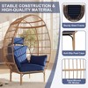 Wicker Egg Chair,Oversized Indoor Outdoor Lounger for Patio,500 Lbs Capacity,All-Weather Rattan Egg Lounge Chairs - 4 of 4