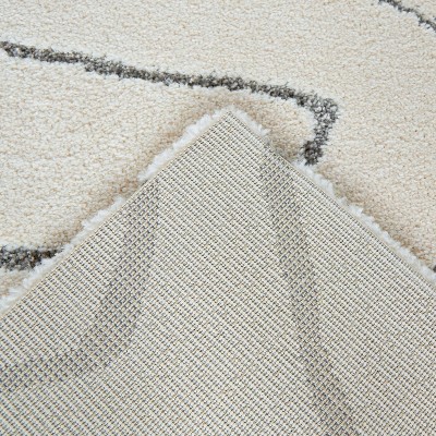 Gray and Ivory Abstract Rectangular Kids' Area Rug