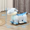 INFURNIC Baby Walkers Tyrannosaurus Ride on Toy with Music and Foot Pedal for Toddlers, Blue, 29.9"*13.4"*18.5" - 3 of 4