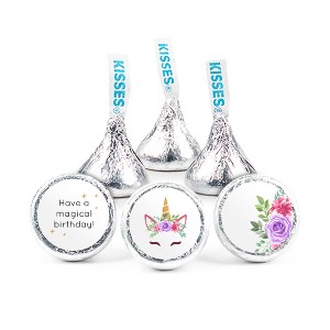 324ct Unicorn Birthday Stickers for Hershey's Kisses Party Favors DIY Kids Birthday Supplies (324 Count) - 3/4" - By Just Candy - 1 of 4
