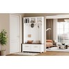 APRILSOUL 4-in-1 Hall Tree with 6 golden hooks, wood grain bench with storage, 2 drawers,entryway coat rack,for living room/hallway,76.6''H,Black - 4 of 4