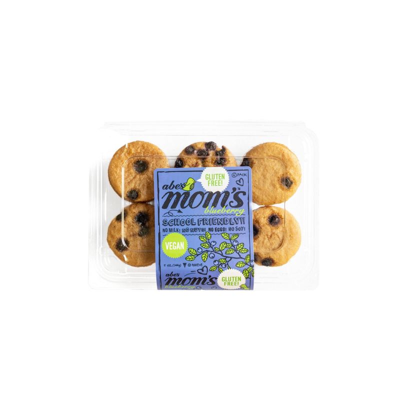 Abe&#39;s Mom&#39;s Vegan Gluten Free Blueberry Mini Muffins - 5oz/6pk, 1 of 7