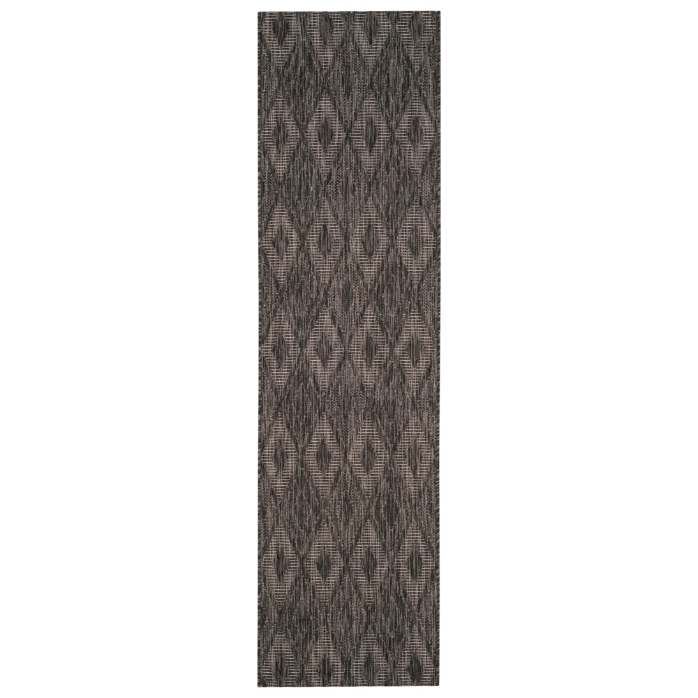 2'3in x 12' Bolton Runner Outdoor Rug Black - Safavieh