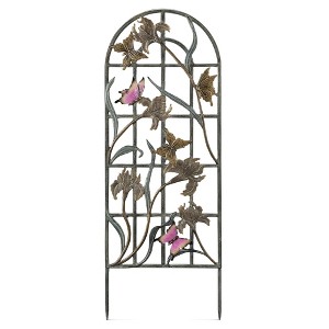 SPI Home Wide Butterfly Trellis – 39" Cast Aluminum Outdoor Garden Accent with Whimsical Nature Design & 6.25" Ground Spikes - 1 of 3