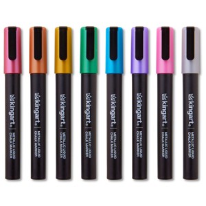KINGART Liquid Chalk Markers, 8 Metallic Colors - 1 of 4