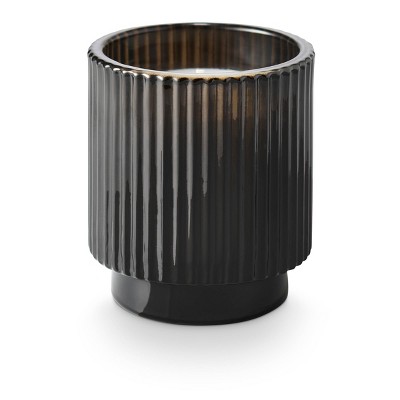 3.9oz Footed Ribbed Glass Scented Candle Black - Bullseye's Playground™