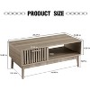 39.4" Mid Century Modern Coffee Table with Storage, 2-Tier Fluted Rectangle Center Table with Drawer, Open Shelf & Wood Legs for Living Room - 3 of 4