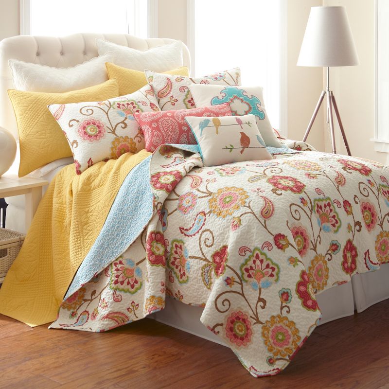 Ashbury Spring Floral Quilt and Pillow Sham Set - Levtex Home, 1 of 7