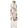 TOAOTBNBO 5 Tier Rotating Bookshelf with Drawer, Floor-Standing Bookcase With Stroage Cabinet, Wood Display Book Shelf for Bedroom - 2 of 4