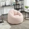 ORRD Shredded Foam Bean Bag Chair with Footrest for Adults, High Density Lounger for Living Room & Bedroom，Blue - 2 of 4