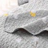 Floral Quilt Set King Size 3Pcs, Grey Branch with Yellow Turquoise Polka Dot Pattern All Season Lightweight Coverlet SetsKing 106x96 - 4 of 4