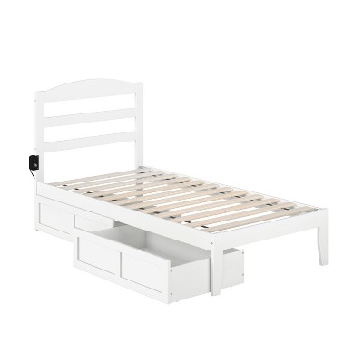 AFI Furnishings Warren Platform Bed T with Drawers WH