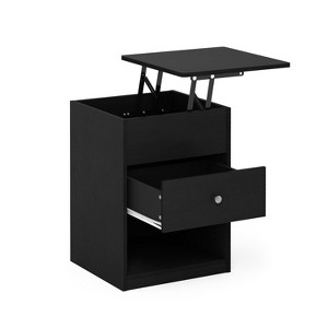 Furinno Modern Lift Top Coffee Table Nightstand W/Storage Compartment & Drawer & Open Cube Sofa Side End Table Living Room Home Furniture,Americano - 1 of 4