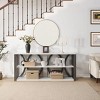 FURNIinspire Console Tables 3 Tier Long Console Table, Narrow Entryway Table, Living Room Side Table, White Tabletop, Multicolored, 15.6"*70.9"*31.9" - 2 of 4