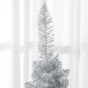 5' Artificial Pencil Christmas Tree, Slim Xmas Tree with 294 Realistic Branch Tips and Plastic Stand, Silver - 4 of 4