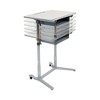 ECR4Kids 3S Mobile Desk, Sit Stand and Store, Adjustable, Grey - 3 of 4