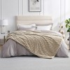 Amelie Home Soft Faux Fur Throw Blanket, Faux Rabbit Fur Striped Throw Blanket - 2 of 4