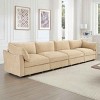 Modern 4-Seater Sofa with Crescent Armrests, Sectional Sofa with Pull-Out Storage Drawers, Sofa with Chenille Fabric Cushion-Cuddlewood - 2 of 4