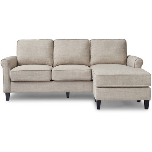 Harmon Roll Arm Sectional Sofa Light Gray Serta Target