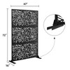 Dovelina 72"x47" Metal Privacy Screen 3 Panels Freestanding Partitions and Room Divider - 4 of 4