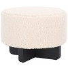 Riah Faux Shearling Round Ottoman - Safavieh - 3 of 4