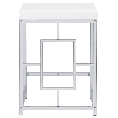 Modern Chrome and White 4-Piece Counter Height Dining Set