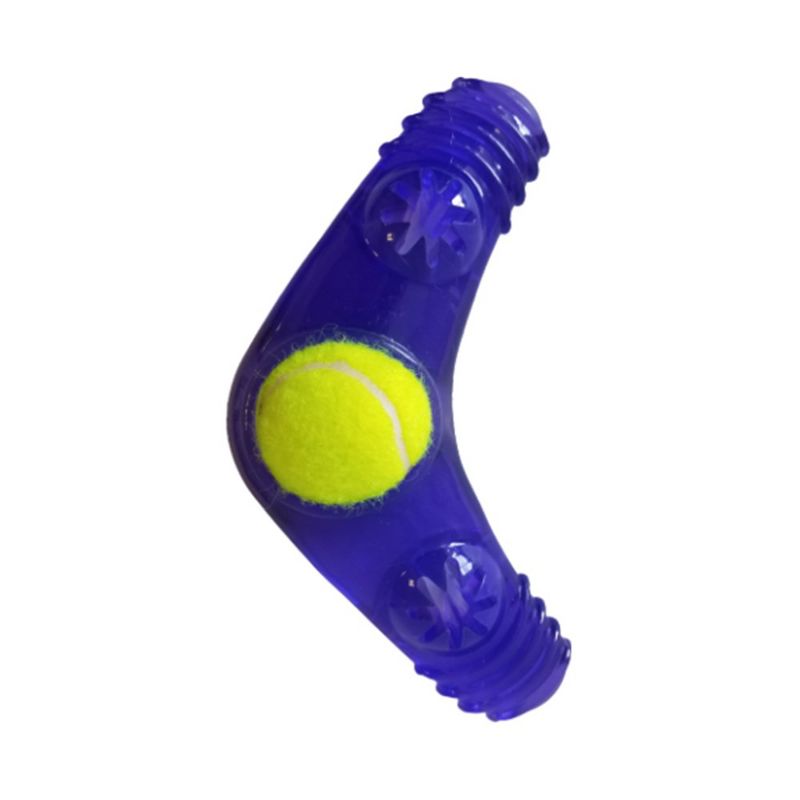 American Pet Supplies 7.5-Inch Boomerang with Treat Fill and Squeaker with Tennis Ball, 1 of 5