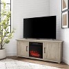 HomeStock 11 in. Freestanding Wood Smart Electric Fireplace TV Stand in White for elegant storage unit organization - 2 of 4