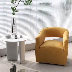 SEYNAR Modern Glam Velvet 360 Degree Swivel Open-Back Accent Armchair - 1 of 4