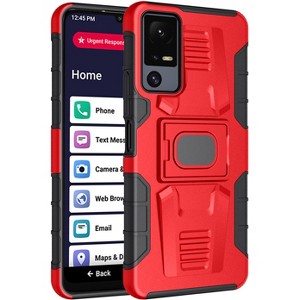 Nakedcellphone Case for Jitterbug Smart 4 / TCL 40XL - Rugged Hybrid Phone Cover with Stand - 1 of 4